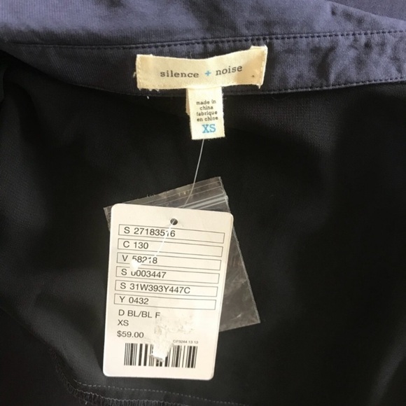 Silence + Noise UO Mia Silky Shirt Dress XS NEW - Picture 6 of 8